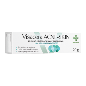 Visacera ACNE-SKIN Krem do pielęgnacji skóry trądzikowej 15% kwasu azelainowego - opakowanie produktu